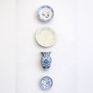 Curated Vintage Blue & White Plate Wall- Blue Willow, Haviland, Canton Blue